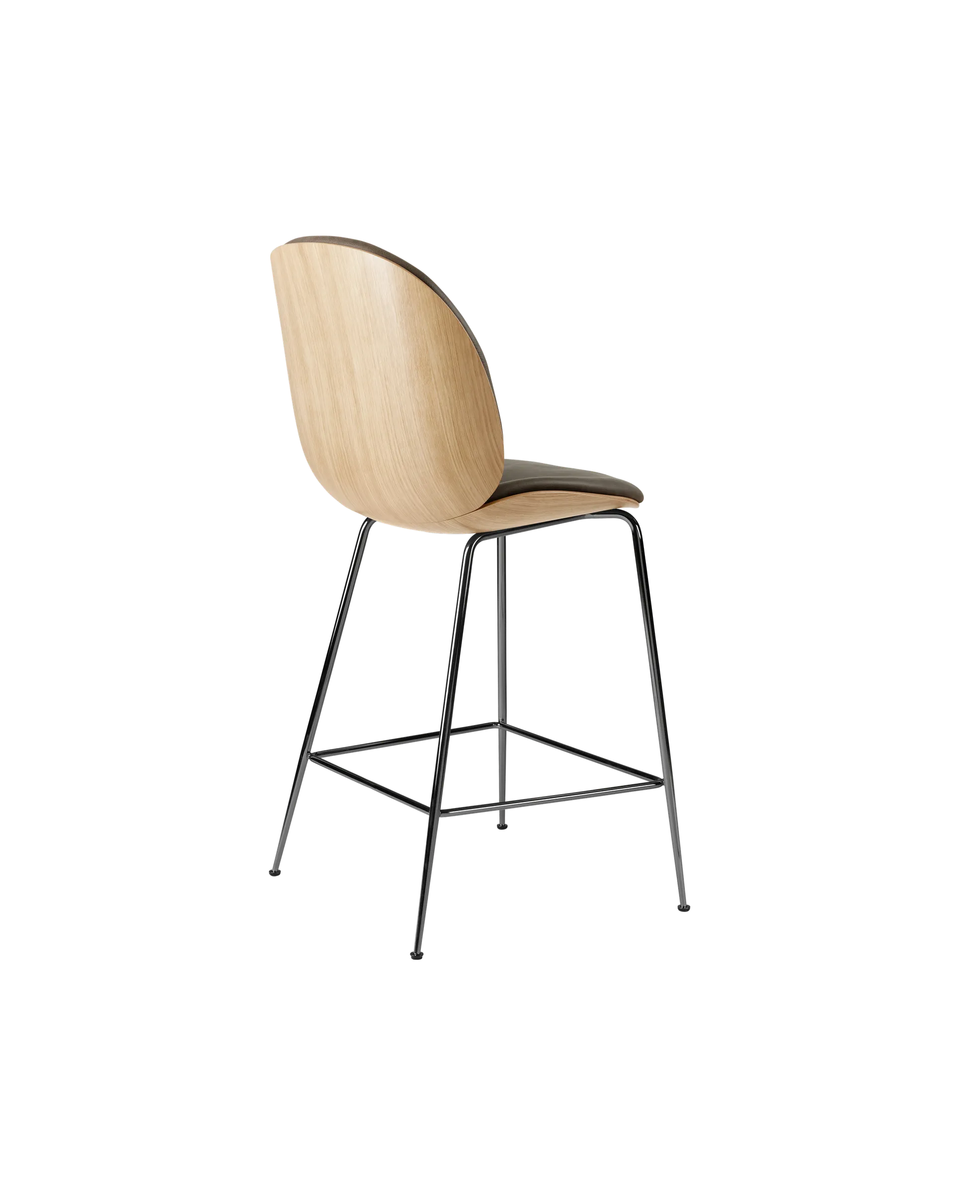 Gubi ビートルチェア 1脚 GUBI Beetle Counter Chair, 3D Veneer & Front Upholstered
